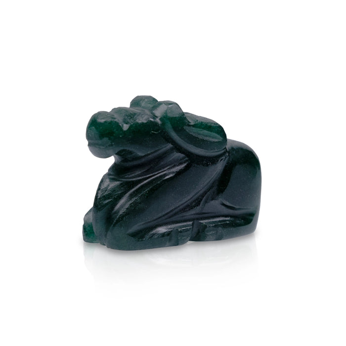 Zade Nandi Statue - 1 x 1.25 Inches | Nandi Murti/ Nandhi Statue for Pooja - Sphatik & Semi Precious Stone Murties