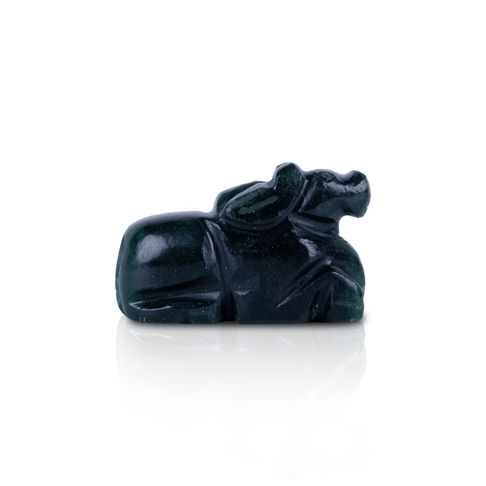 Zade Nandi Statue - 1 x 1.5 Inches | Nandi Murti/ Nandi Bhagwan/ Nandhi Statue for Pooja