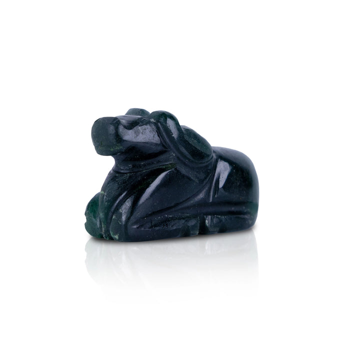 Zade Nandi Statue - 1 x 1.5 Inches | Nandi Murti/ Nandi Bhagwan/ Nandhi Statue for Pooja