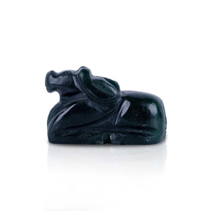 Zade Nandi Statue - 1 x 1.5 Inches | Nandi Murti/ Nandi Bhagwan/ Nandhi Statue for Pooja