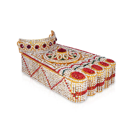 Stone Padham Set - 3 x 5 Inches | Multicoloured Stone Padam / Stone Leg for Deity Decor - Waist & Leg Accessories