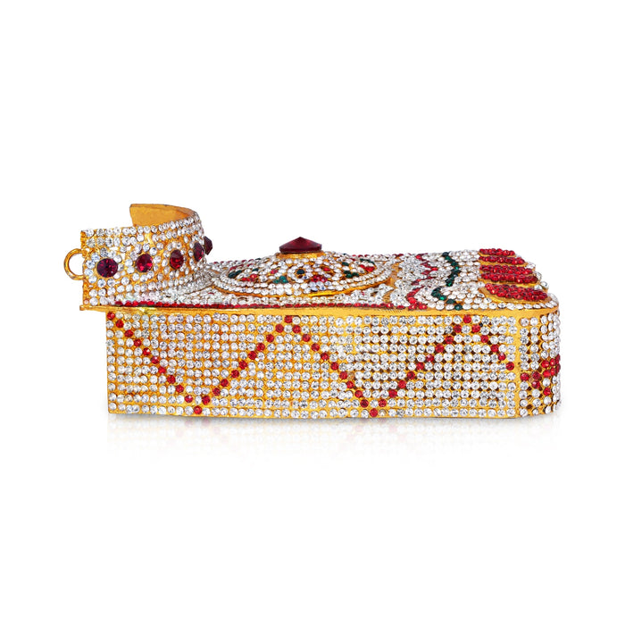 Stone Padham Set - 3 x 5 Inches | Multicoloured Stone Padam / Stone Leg for Deity Decor - Waist & Leg Accessories