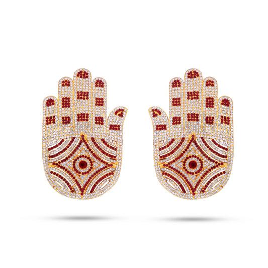 Stone Hastham Set - 6 x 4 Inches | Stone Hands/ God & Goddess Hand for Deity - Neck & Body Accessories