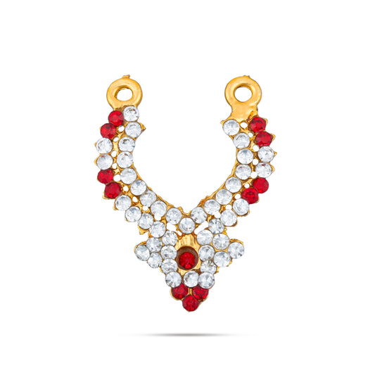 Stone Necklace - 1.75 x 1.25 Inches | Multicolour Stone Jewellery/ Artificial Jewelry for Deity - Neck & Body Accessories