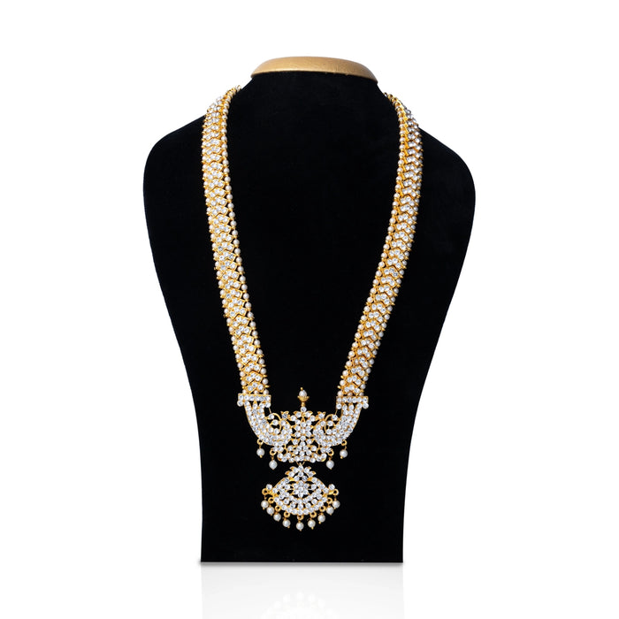 Bharatanatyam Jewellery Set Without Bangle | White Stone Dance Jewellery/ Stone Jewelry For Classical Dance - Dance Jewellery Set