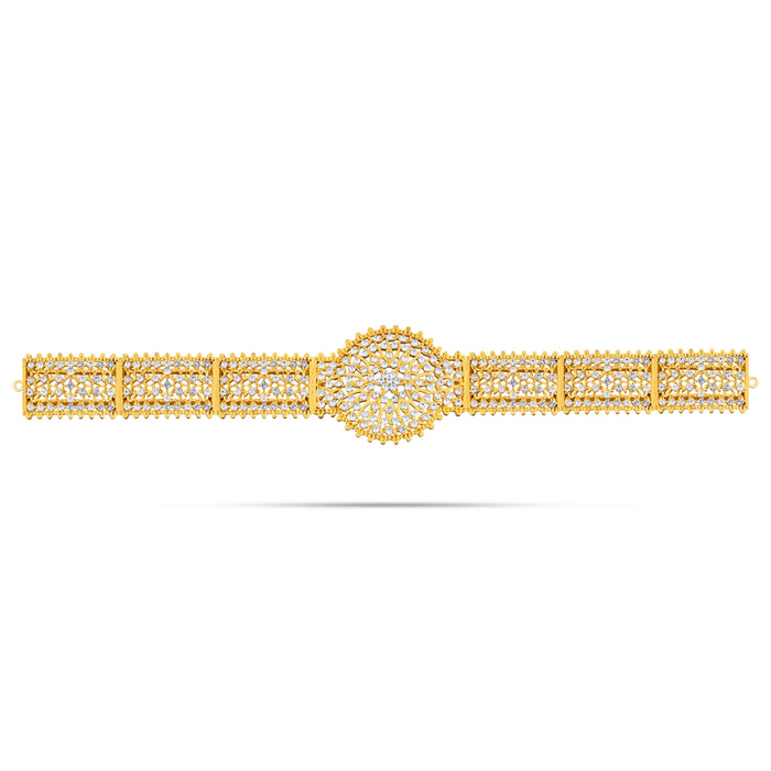 Bharatanatyam Jewellery Set Without Bangle | White Stone Dance Jewellery/ Stone Jewelry For Classical Dance - Dance Jewellery Set