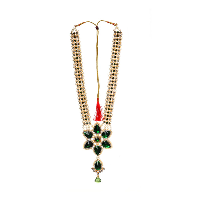 Moti Stone Haram - 17.5 Inches | Artificial Jewelry / Stone Jewellery / Stone Necklace for Deity - Neck & Body Accessories