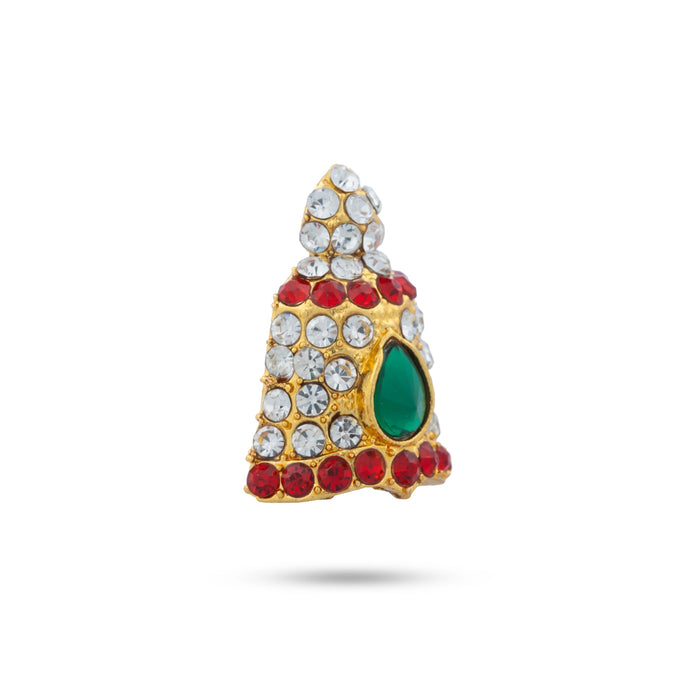 Stone Kireetam - 1 x 0.75 Inches | Half Crown/ Kiritam/ Mukut/ Multi Colour Stone Jewellery for Deity