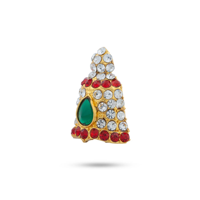 Stone Kireetam - 1 x 0.75 Inches | Half Crown/ Kiritam/ Mukut/ Multi Colour Stone Jewellery for Deity