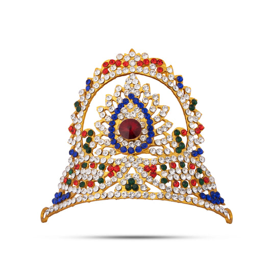 Stone Kireetam - 3 x 3.5 Inches | Half Crown/ Kiritam/ Mukut for Deity - Head & Face Accessories