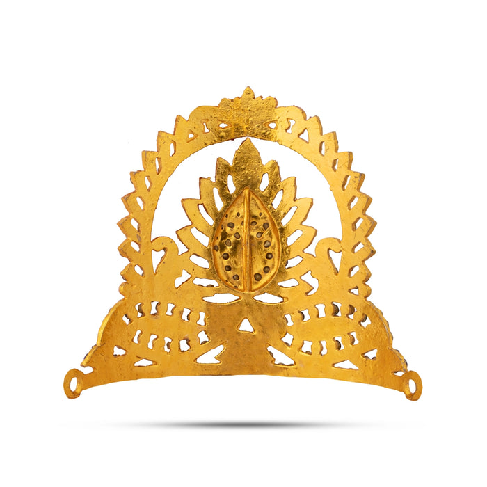 Stone Kireetam - 3 x 3.5 Inches | Half Crown/ Kiritam/ Mukut for Deity - Head & Face Accessories