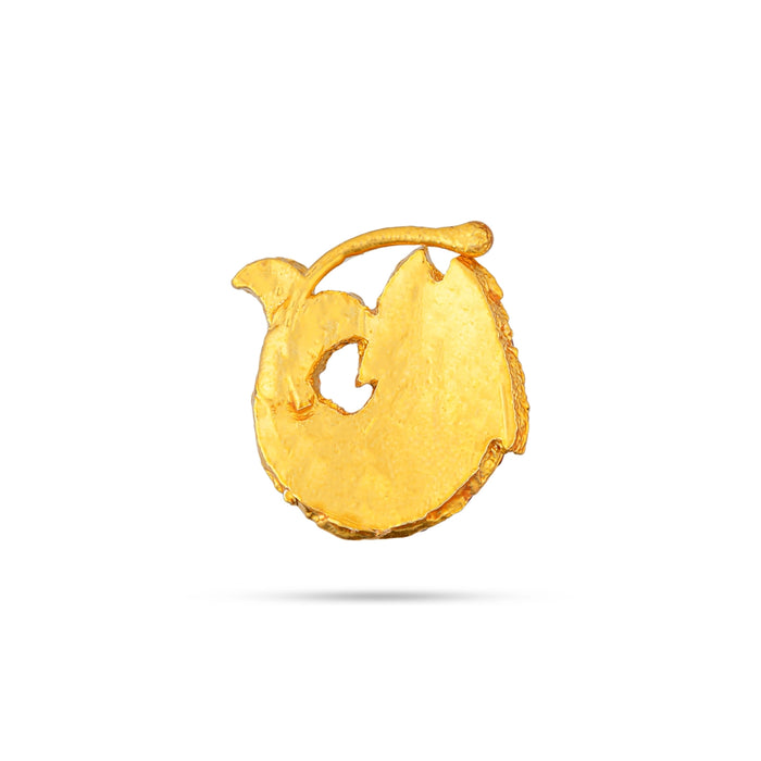 Fish Design Nathu Nose Pin- 0.75 X 0.75 Inch | Multicolour Stone Nose Ring/ Nathni/ Nose Studs For Deity Decor - Head & Face Accessories