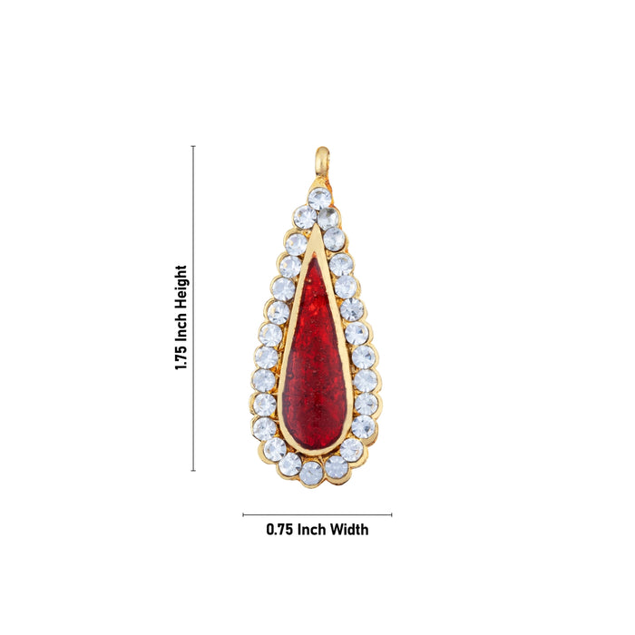 Tilak Design Stone Pendant - 1.75 x 0.75 Inches | Stone Locket/ Stone Dollar for Women - Mala & Pendant