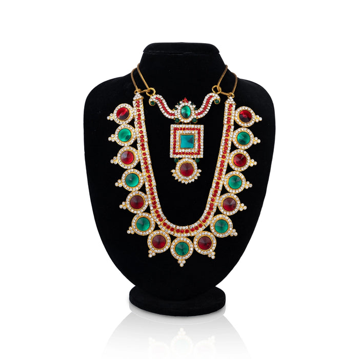 Stone Necklace & Stone Haram - 7 Inches | Multicolour Stone/ Stone Jewellery for Deity - Neck & Body Accessories