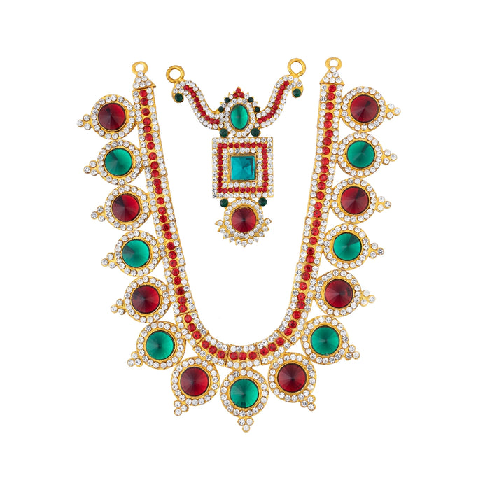 Stone Necklace & Stone Haram - 7 Inches | Multicolour Stone/ Stone Jewellery for Deity - Neck & Body Accessories