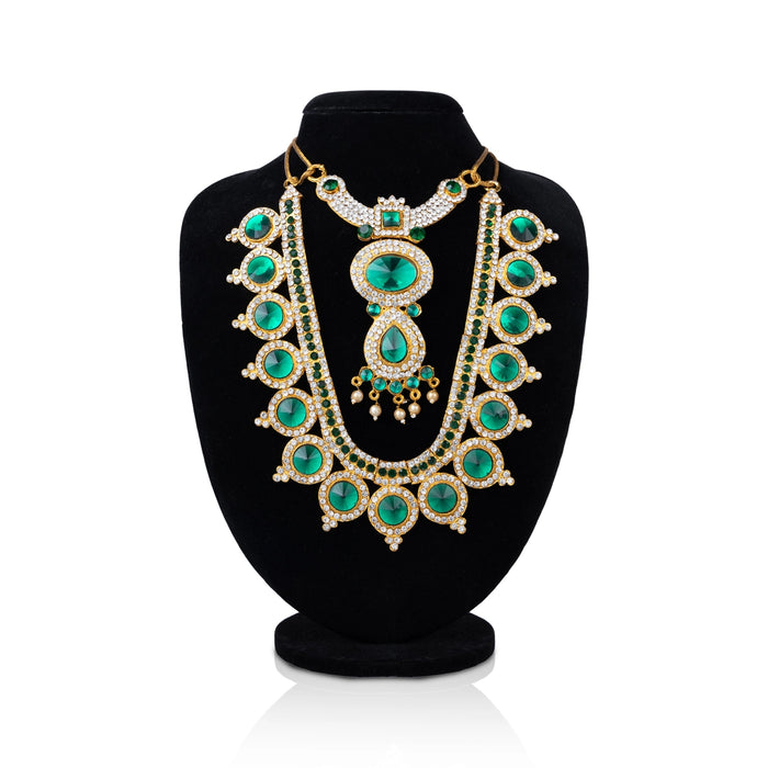 Stone Necklace & Stone Haram - 7 Inches | Multicolour Stone/ Stone Jewellery for Deity - Neck & Body Accessories