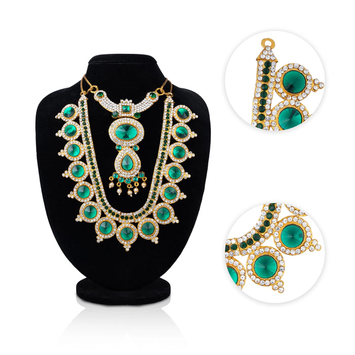 Stone Necklace & Stone Haram - 7 Inches | Multicolour Stone/ Stone Jewellery for Deity - Neck & Body Accessories