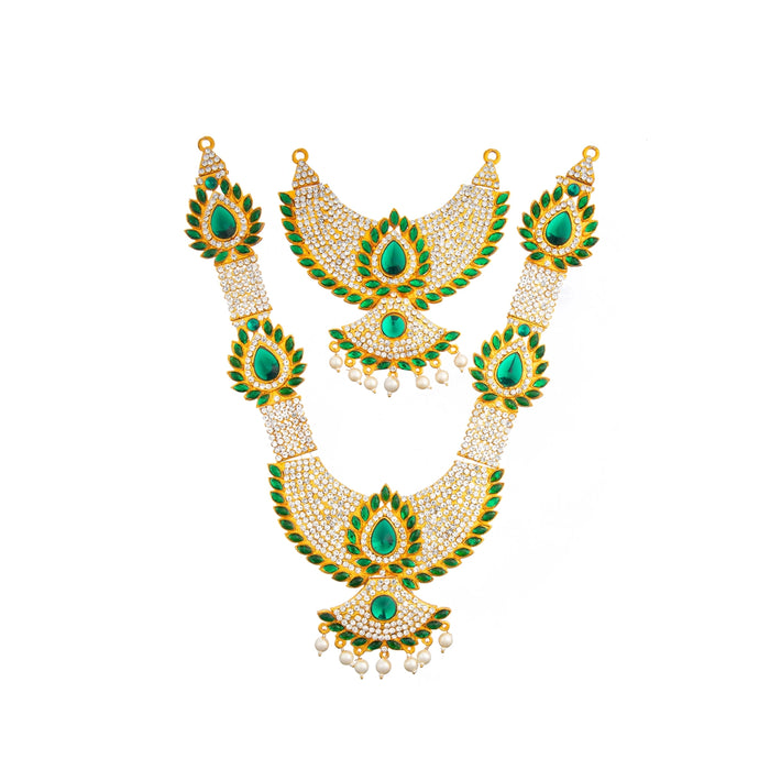 Stone Necklace & Stone Haram - 13 Inches | Multicolour Stone/ Stone Jewellery for Deity - Neck & Body Accessories