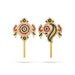 Shankh Chakra Pair - 5 x 2.75 Inches | Multicolour Stone Shanka Chakra/ Artificial Jewellery for Deity - Deity Accessories