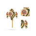 Shankh Chakra Pair - 5 x 2.75 Inches | Multicolour Stone Shanka Chakra/ Artificial Jewellery for Deity - Deity Accessories