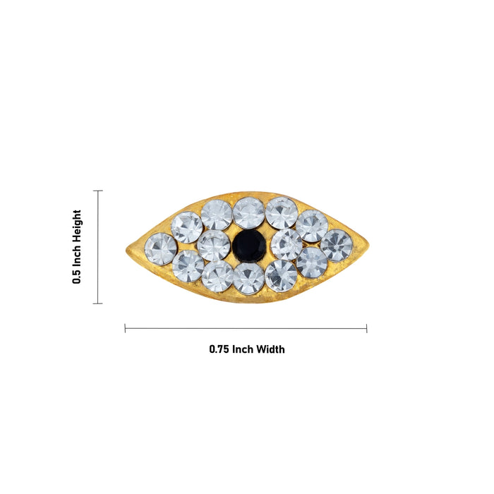 Eye Set - 0.5 x 0.75 Inches | Stone Eyes / Kanmalar for Deity Decoration - Head & Face Accessories