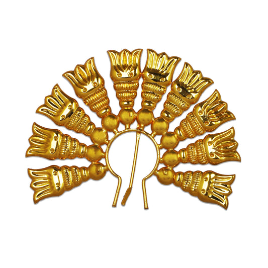 Artificial Flower Arch - 4 x 4.75 Inch | Gold Polish Flower Arch/ Deity Jewellery/ Jewellery for Deity - Head & Face Accessories
