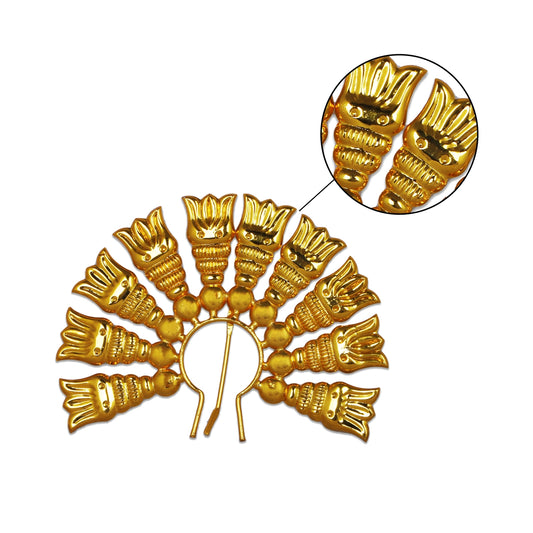 Artificial Flower Arch - 4 x 4.75 Inch | Gold Polish Flower Arch/ Deity Jewellery/ Jewellery for Deity - Head & Face Accessories
