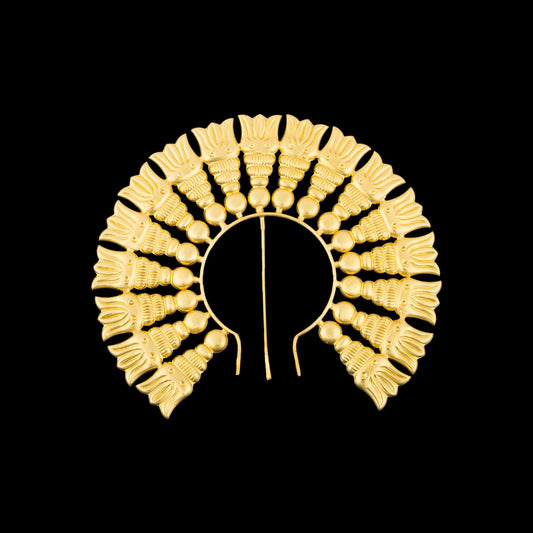 Hair Arch - 5 x 6 Inches | Lotus Design Hair Accessory/ Artificial Jewellery/ Gold Polish Jewellery for Deity - Head & Face Accessories