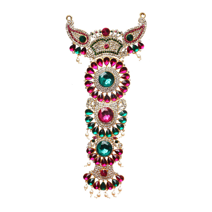 Stone Necklace - 12 Inch | Stone Jewellery/ Multicolour Stone Jewelry for Deity