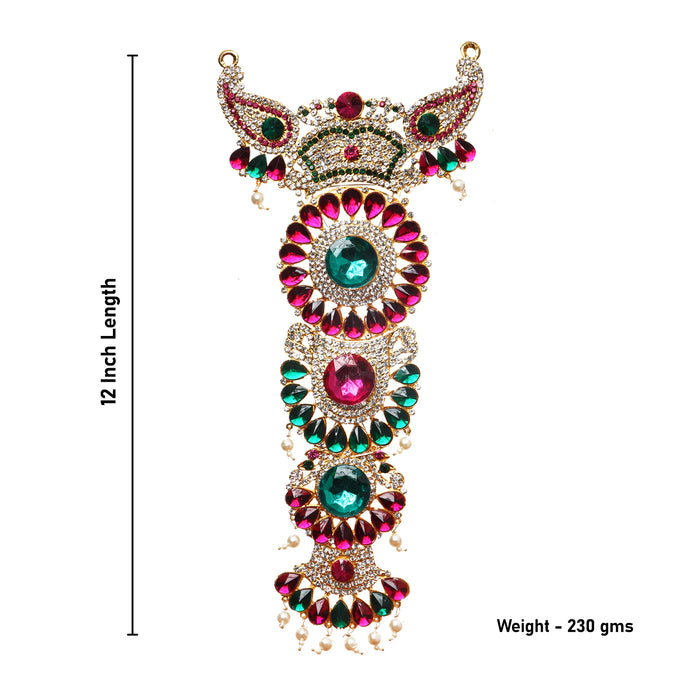 Stone Necklace - 12 Inch | Stone Jewellery/ Multicolour Stone Jewelry for Deity