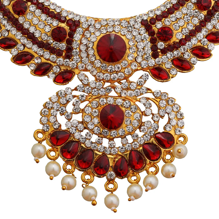 Stone Necklace - 6 Inches | Multicolour Stone/ Stone Jewellery for Deity - Neck & Body Accessories