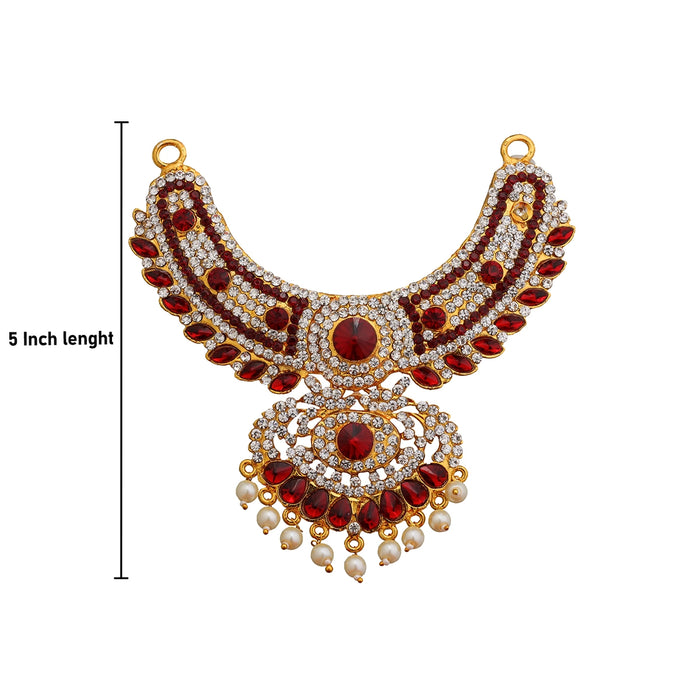 Stone Necklace - 6 Inches | Multicolour Stone/ Stone Jewellery for Deity - Neck & Body Accessories