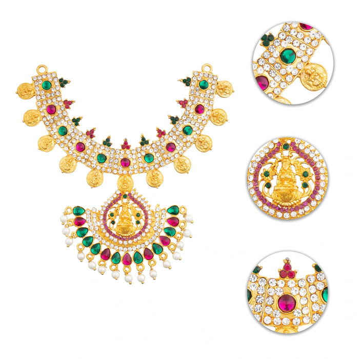 Stone Necklace - 6 Inches | Multicolour Stone/ Stone Jewellery for Deity - Neck & Body Accessories