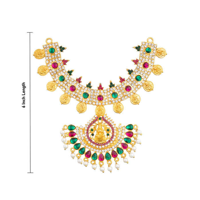 Stone Necklace - 6 Inches | Multicolour Stone/ Stone Jewellery for Deity - Neck & Body Accessories