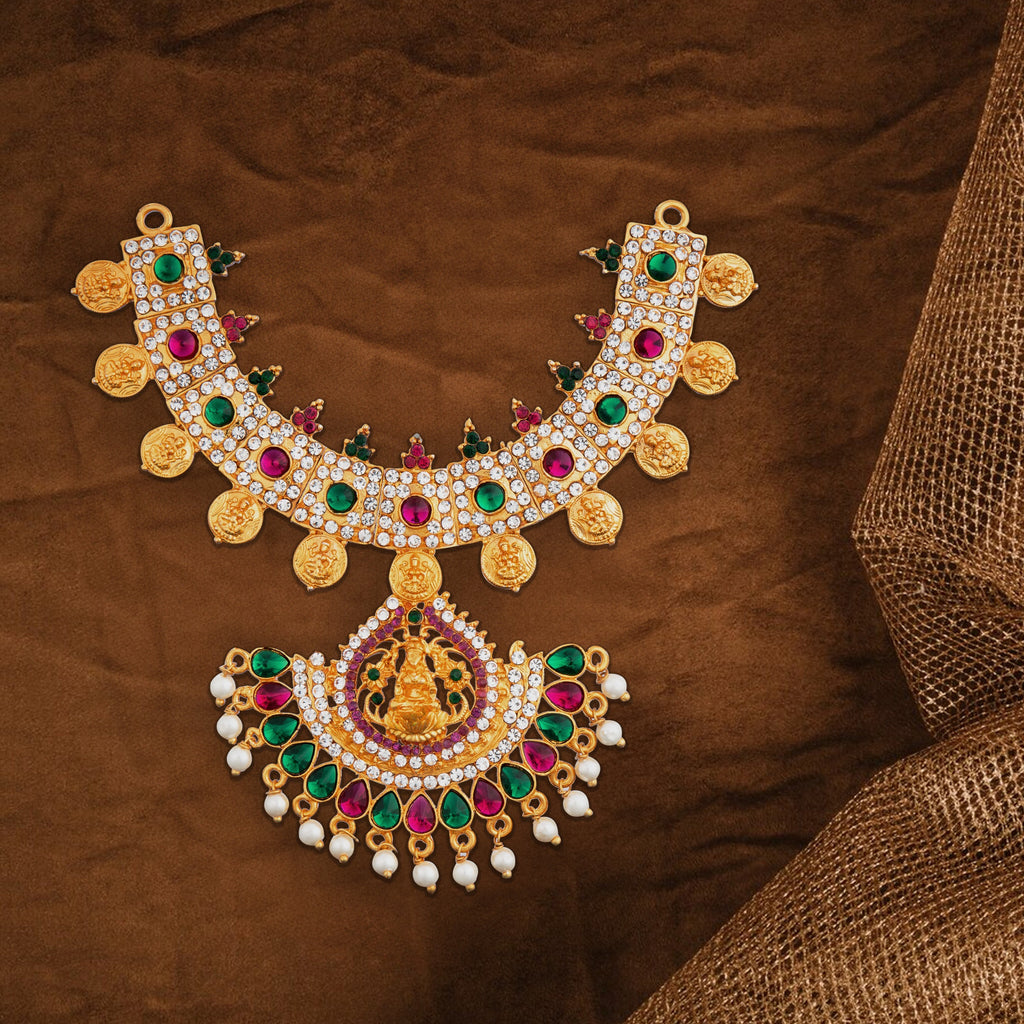 Stone Necklace - 6 Inches | Multicolour Stone/ Stone Jewellery for Deity