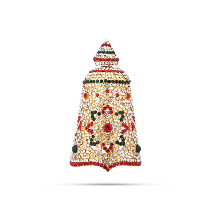Stone Kireetam - 5 x 2.5 Inches | Half Crown/ Kiritam/ Mukut for Deity - Head & Face Accessories