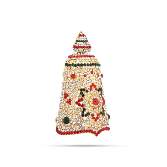 Stone Kireetam - 5 x 2.5 Inches | Half Crown/ Kiritam/ Mukut for Deity - Head & Face Accessories