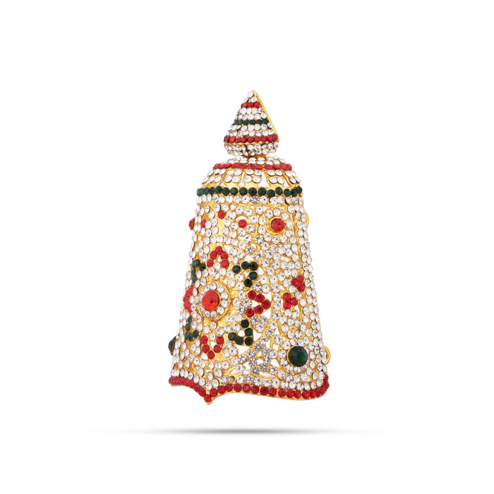 Stone Kireetam - 5 x 2.5 Inches | Half Crown/ Kiritam/ Mukut for Deity - Head & Face Accessories