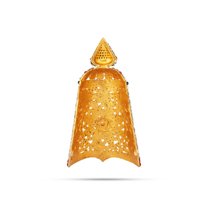 Stone Kireetam - 5 x 2.5 Inches | Half Crown/ Kiritam/ Mukut for Deity - Head & Face Accessories