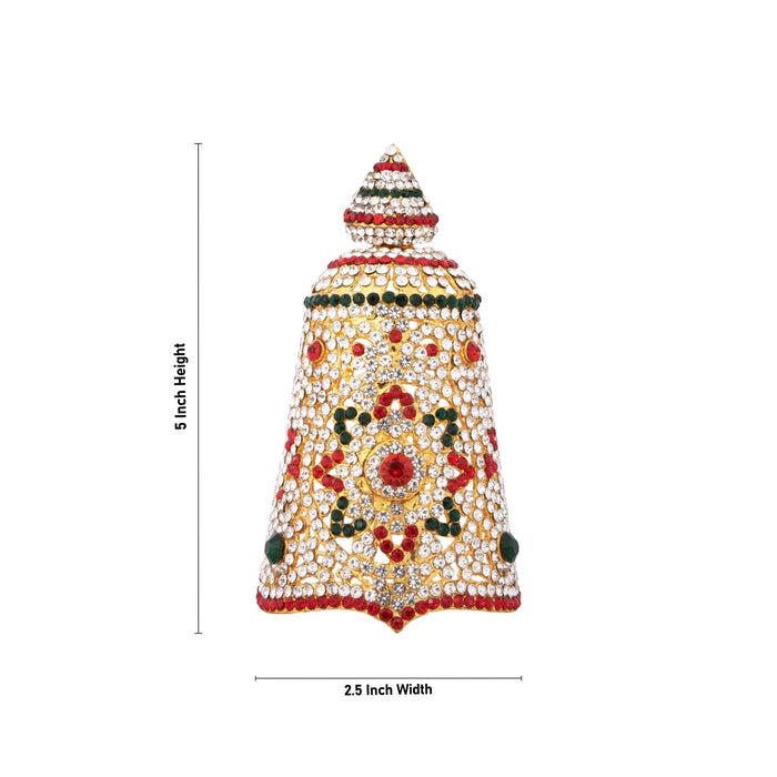 Stone Kireetam - 5 x 2.5 Inches | Half Crown/ Kiritam/ Mukut for Deity