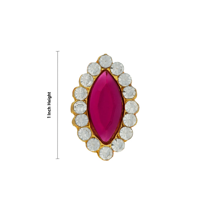Stone Pottu - 1 Inches | Goddess Bindi/ Stone Bindi / Tilak Stone for Deity - Head & Face Accessories