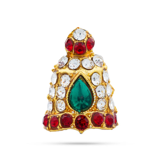 Stone Kireetam - 0.75 x 0.5 Inches | Full Crown/ Stone Mukut/ Kiritam for Deity - Head & Face Accessories