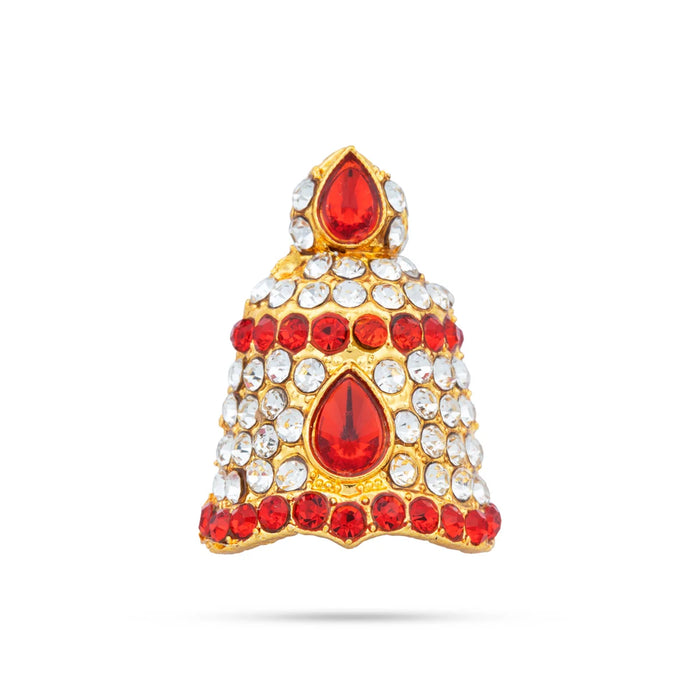 Stone Kireedam - 1.25 x 0.5 Inches | Full Mukut/ Multicolour Stone Kiritam/ Crown for Deity