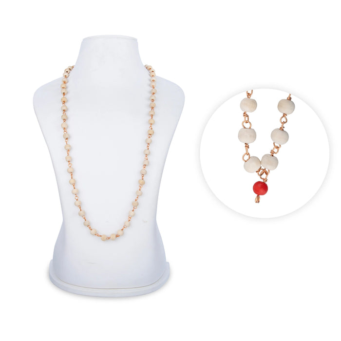 Tulasi Mala With Copper Knot - 13 Inches | 7mm To 8mm/ Thulasi Malai/ 54 Beads Tulsi Kanthi Mala for Meditation - Tulsi Mala, Pendant, Bracelet