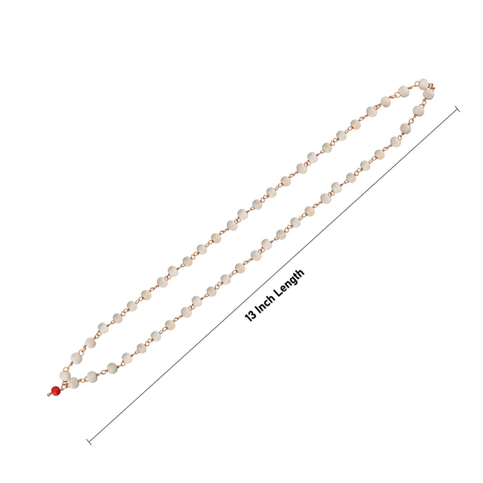 Tulasi Mala With Copper Knot - 13 Inches | 7mm To 8mm/ Thulasi Malai/ 54 Beads Tulsi Kanthi Mala for Meditation - Tulsi Mala, Pendant, Bracelet