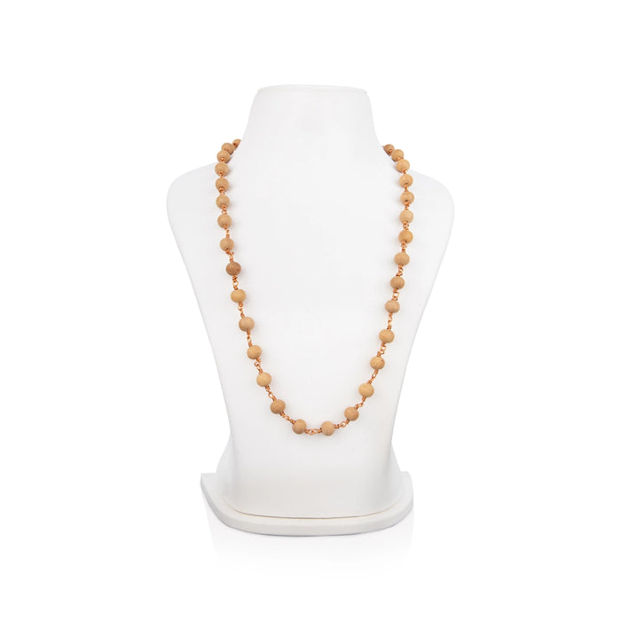 Tulasi Mala - 19 Inches | 10 mm/ 54 Beads Tulsi Mala/ Copper Knot Kanthi Mala for Meditation/ 35 Gms - Tulsi Mala, Pendant, Bracelet