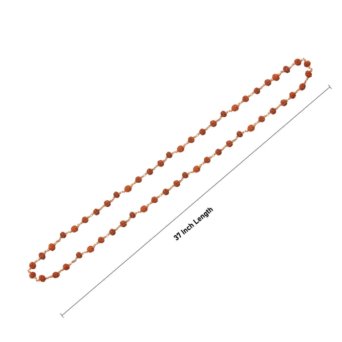 Rudraksha Mala With Copper Knot - 37 Inches | 8 mm/ 108 Beads Ruthratcham Malai/ Kanthi Mala for Meditation - Rudraksha Mala, Pendant, Bracelet