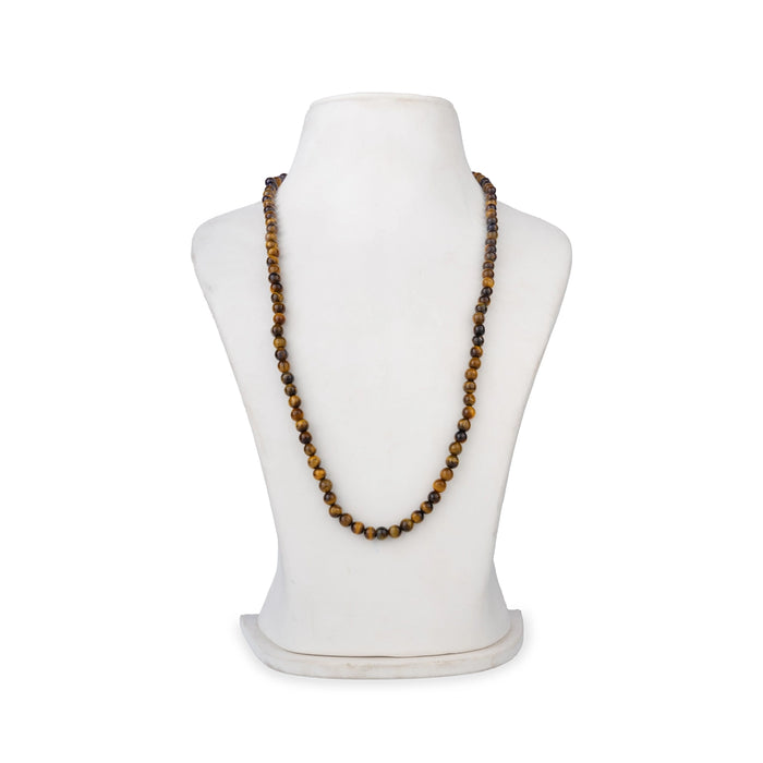 Tiger eye Mala - 14 Inches | 6 mm/ 108 Beads Mala/ Gemstone Mala for Meditation & Spiritual Wear