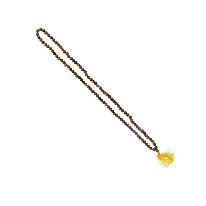 Tiger eye Mala - 14 Inches | 6 mm/ 108 Beads Mala/ Gemstone Mala for Meditation & Spiritual Wear