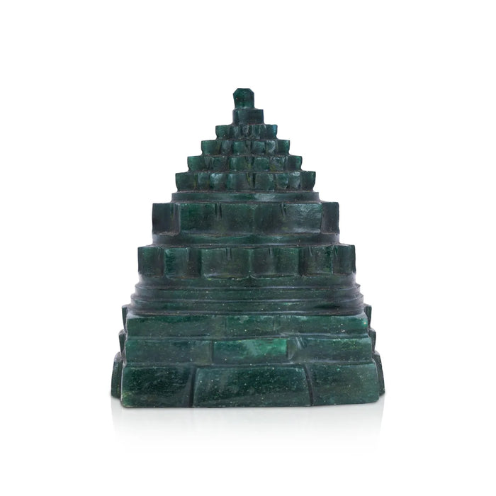 Maha Meru - 4.5 x 4 Inches | Jade Sri Yantra/ Mahameru Yantra/ Shri Yantra for Pooja - Maha Meru & Yantra